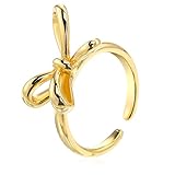 Generisch Verstellbarer Bowknot Ring für Damen Elegantes Design Poliertem für Finger Stapeln Modischer Schmuck für Besondere Anlässe