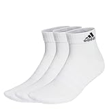 adidas Unisex Cushioned Sportswear Ankle Socks 3 Pairs, White / Black, 8.5-10