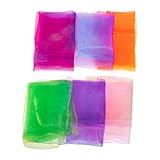Gatuida 6 Stück Teiliges Bunte Jonglier Schals für Weiche Quadrattücher zum Tanzen und Farbenfrohe Performance Tücher für Kindergarten und Party Zufällige Farbwahl Zufällige Farbe