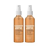 2PC Vanille Kaschmir Körperöl, Nährstoff trockene Haut & Haar mit Shea Butter Jojoba Radiance Formel, feuchtigkeitsspendendes Massageöl Spray für die Haut