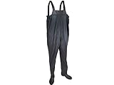 TRIZAND Wathose Anglerstiefel Angelhose mit Hosenträger Wasserdicht Atmungsaktiv Crosswater Waders PVC Größe 22973 (44)