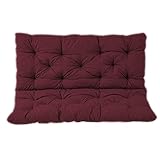 Outdoor-Schaukelbankkissen mit Rückenlehne, weiche Ersatzpolster für 2-/3-Sitzer, Veranda, Hollywoodschaukel, Gartenmöbel, Sitzkissen, dunkelrot, 150 x 100 x 8 cm