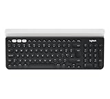 Logitech K780 - Wireless Tastatur mit Multi Device & Easy-Switch Feature, Windows, macOS, iPadOS, Android, ChromeOS, Skandinavisch QWERTY-Layout - dunkelgrau/weiß【Bulk - ohne Verpackung】