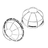 SAFIGLE 2 Stück Sensor Schutzgitter aus Robustem Eisen drahtgeflecht mit Explosionsgeschütztem Netz für Rauchmelder Schutz vor Kollision und Diebstahl Silberner Sockel Langlebiger Schutz