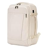 ECOHUB Rucksack 40x20x25 Ryanair Handgepäck 13 Taschen Reiserucksack Flugzeug Carry-ons Wasserdichter Rucksack Damen Klein PET-Recycelte Umweltfreundliche 20L,Patentiert(Beige)