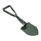 Healeved Edelstahl Gartenschaufel Faltbar mit T Griff Mittlere Größe Outdoor Schneeschaufel für Camping Winter und Gartenpflege Inklusive Tragetasche