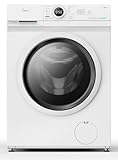 Midea MF10EW80B Waschmaschine / 8kg / 1400 U/Min/EEK A/Inverter Quattro Moto/Dampffunktion/Grosse Trommel/Slim Design/Nachlegefunktion/Kindersicherung/AquaStop, Weiß