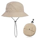 SMYJDMM Wanderhut Anglerhut, Schnell Trocknender Packbarer Sonnenhut, UV-Schutz Faltbar Safari Hut für Damen Herren, Outdoor Sonnenschutz für Sommer Aktivitäten
