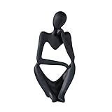 Lin's Wood Resin Abstrakt Statue Skulptur und Figuren Modern Deko Modern für Wohnzimmer,Einzigartiger Denker-Stil Und Abstraktes Hohles Design, Für Home Office Tischplatte,Teestube.