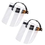 2 Pieces Gesichtsschutz Visier, Gesichtsschutzschild, Professioneller Gesichtsschutzschirm, Gesichtsschutz hochklappbar, Augenschutz, Leichtes Verstellbares Transparentes Objektiv