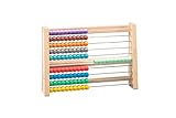 WISSNER Aktiver Lern-Rechenschieber bunt - Robustes RE-Wood-Holzdesign für Grundschulkinder, Spielend Rechnen Lernen bis 100, 25x17x4,5 cm, Rechenrahmen für Schulkinder