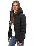 OZONEE Damen Winterjacke Jacke Winter Farbvarianten Warm Bomberjacke Steppjacke Wintermantel Kunstfell Daunenjacke Leichte Outdoor Puffer Jacket Gepolstert 777/9463K/392 SCHWARZ M