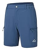 donhobo Damen Sport Kurze Hose Laufshorts Outdoorhose Sommer Sportshorts Atmungsaktiv Running Gym Shorts Wandern Cargo Shorts mit Taschen (Denim Blue, S)