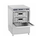 GastroHero ECOLINE-GLSM40SLE Gläserspülmaschine I Edelstahl Spülmaschine mit Laugenpumpe & Enthärter I Geschirrspüler für Gastronomie I Korbmaß 40 cm