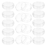 NUOBESTY 100 Stück Transparente 35mm Petrischalen aus Kunststoff mit Glatter Innenfläche und Deckel Labor Kulturschalen für Mikrobielle Zellbeobachtung und Wissenschaftliche Experimente
