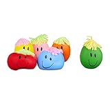 Relaxdays 10022531 Knautschball 6 cm, mit Grimasse/Haaren, Antistressball knetbar, Farblich und Modell sortiert