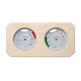 Fivtsme Sauna Thermometer Hygrometer, 2 in 1 Sauna Thermometer Hygrometer, Hochwertiges Sauna Zubehör, Sauna Universal-Thermohygrometer, Hitzebeständig, mit Thermometer + Hygrometer