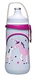 nip Trinkbecher Kids Cup mit Push-Pull, 18 Monate, 330 ml, Einhorn