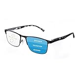 OKH Progressive Multifokale Lesebrille Gleitsichtbrille Blaulicht Blockierung für Männer Bifokale Rechteck Brillen Leser Anti Glare Eye Stamm Multi Fokus Lesebehäuse mit Brillen 2.0