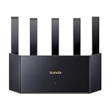 Tenda RX2L Pro Wi-Fi 6 WLAN Router (AX1500 Dualband 1201Mbit/s 5 GHz, 300Mbit/s 2,4GHz) 5Xexterne Antennen, 4-Gigabit-Port, Repeater & AP Modus, Wi-Fi+, Kindersicherung, WPA3, VPN, Keine DSL-Funktion