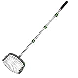 YERD RO7L Rollsammler/Fallobst-Sammler/Aufsammler für Äpfel, Tennisbälle, Große Früchte, inkl. verstellbarem Teleskop-Stiel, robuster Sammelkorb, Fußbedienung zum Entleeren UND Entleerungs-Haken