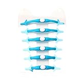 MAQDDO 12Pcs Bunte Silikon Schnürsenkel Ohne Krawatten Bequem for Kinder Erwachsene Elastische Spitze FüR Erwachsene(Sky Blue)