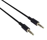 PremiumCord Klinkenkabel 3,5 mm 4-polig, für Audio- und Sprachübertragung, ermöglicht die Verwendung eines Mikrofons, Aux Headset Audio Verbindungskabel, M/M, Länge 1 m