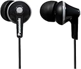 Panasonic RP-HJE125E-K Ergofit In-Ear-Kopfhörer mit kraftvollem Klang, bequemem rutschfestem Sitz und 3 Größen von Ohrstöpseln, schwarz