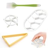 HUANR 3 Stück Semmeldrücker, Kunststoff Brötchenstempel, DREI Formen brotstempel, Semmelstempel Ausbackteig mit Silikonpinsel, für Produktion von Brot, Kuchen und Keksen