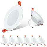 ChangM LED Einbaustrahler 230V Flach, 6 er Set Einbauleuchten Warmweiß 2700K, LED Spot, 7W IP44 Deckeneinbaustrahler für Wohnzimmer, Küche, Bad, Toilette