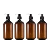 Shampoo Flaschen Seifenspender, nachfüllbare Flasche leerer Spender für Badezimmer Handwäsche Lotionen Shampoo Conditioner Duschgel, 500 ml 4pcs Shampoo Flaschenseife Seifenspender Flasche