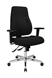 Topstar PI99GBC0 P91, Bürostuhl, Schreibtischstuhl, breiter Muldensitz, inkl. höhenverstellbare Armlehnen, Konturpolsterung, Bezug schwarz, 111.0 x 60.0 x 59.0