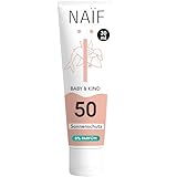 Naïf - Sonnencreme auf mineralischer Basis - für Baby & Kind - LSF 50-0% Parfüm - Creme ohne Octocrylene - UVA und UVB Schutz - Wasserresistent - Dermatologisch Getestet - Ohne Mikroplastik - 30ml
