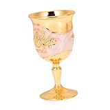 FONDOTIN Retro Zinklegierung Weinkelch mit Vintage Prägung Kleiner Robuster Weinbecher für Party Bar und Zuhause Glänzend Rostfrei Langlebig Stilvolles Sektglas Geschenk für Weinliebhaber