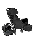 Graco - MYAVO TRIO - Leichter Kinderwagen mit Schnellverschluss (0-22 kg), Autositz für Babys (40 bis 75 cm), Babywanne (mx 9 kg); Midnight
