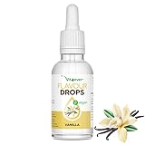 Flavour Drops 50ml - Flavdrops Geschmackstropfen ohne Kalorien - Für Quark, Porridge, Jogurt uvm. - Vegan - Geschmack: Vanilla (Vanille)