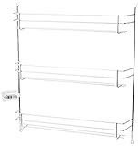 Ostmann Chrom-Gewürzregal für 21 Gewürzdosen leer Gewürz-Ständer ungefüllt Kräuterregal für die Küche, mit 3 Etagen, für die Schranktür, Menge: 1 Stück