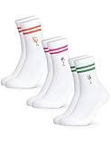 Occulto Damen & Herren Motiv Tennissocken mit Streifen 3er Pack (Modell: Summer), Statement Tennis Socken Drinks 39-42
