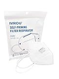 IVROU FFP2 x 10 Masken TÜV CE 2163 zertifiziert, Versand sofort aus Deutschland, Masken mit hoher Filtration, ohne Ventil, bequeme und strapazierfähige Ohrschlaufen (10er Pack)