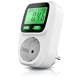 CSL - Stromzähler Steckdose mit Hintergrundbeleuchtung - Energiekostenmessgerät Stromkostenmessgerät - Standby Verbrauchsmessung - effektive Kostenüberwachung - integrierter erhöhter Berührungsschutz