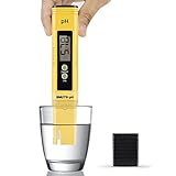 BMUT 1x pH Messgerät für Wasser, Aquarium, Teich, Pool Digital, 0.00-14.00 pH-Meter Messer, Hohe Auflösung von 0.01 mit Buffer/Kalibrierung Set inkl. Kalibrierlösungen