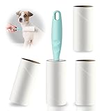 Fusselrolle, Extra klebrige Lint Roller zur Entfernung von Fusseln und Tierhaaren von Kleidung, Haaren, Katzenhaaren, Hundehaaren - 360 Blatt/Rollen (4 Rollen mit 1 Abroller)