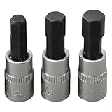 Sechskant-Bit-Steckschlüssel-Set, 3-teilig, 14-Zoll-Antrieb, inklusive H3, H4, H5, H6, H7, H8, für Mechaniker und Heimwerker (H6, H7, H8)