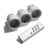 Intertechno IT3-2300 Funk-Zwischenstecker-Set mit 3 x Funkstecker 2300 Watt + 1 Handsender (IT3-2300), weiß