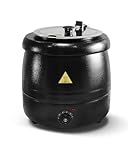Suppenkessel Elektrisch 10L, Suppentopf mit Klappdeckel und und Deckel bis 80°C herausnehmbarem Edelstahl-Innenraum für Hausversammlungen, Partys, Restaurants und Cafeterias Suppenwärmer Elektrisch