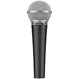 TONOR Dynamisches Gesangsmikrofon mit integriertem Poppfilter, XLR Mikrofon Handheld Microphone mit Rauschunterdrückung, 6,35 mm XLR-Ausgang für Gesang Bühne Aufnahme Karaoke Maschine, D58 Schwarz