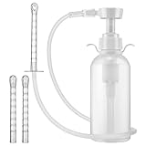 Wiederverwendbares Vaginales Reinigungssystem, 300ml Vaginaldusche Für Frauen, Männer Anal Dusche Mit Manuellem Druck , Einlauf Einlaufset für Darmeinlauf Klistierspritze Mit 3 Düsenspitzen, Geeignet