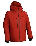 Herren Wasserdicht Skijacke Winddicht Snowboardjacke Warm Outdoor Winterjacke mit Kapuze Orange L