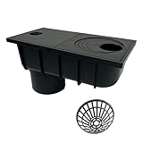 4INSTALATOR Regenrohrablauf von 50mm bis 110mm mit Sieb Regensinkkasten Regenwasserablauf DN110 Schwarz Dachrinnenablauf Regenwasserfilter Universell für Verschiedene Rohrgrößen