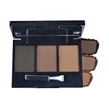 EONFAVE Augenbrauen Färben Braun, Matt Augenbrauenpuder, 3 Färben Eyebrow Powder, Augenbrauen Puder mit Bürste, Wasserfeste, Multipurpose, Feines Pulver, Sofortiges Ergebnis, Natürlich